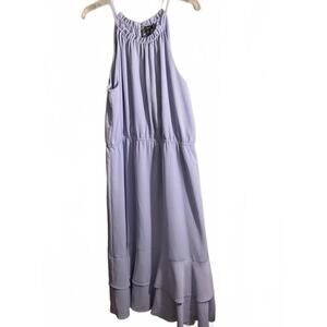 Ann Taylor Light Blue  Midi  Dress with Tiered Hem Wedding Party Shower Size 16